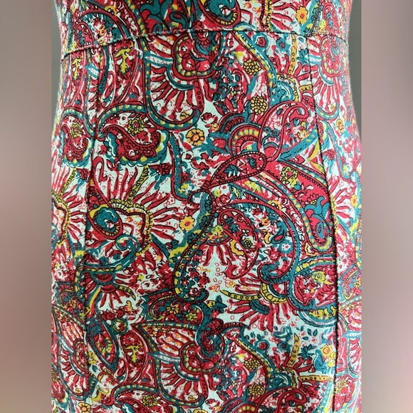 Sahalie Cap Sleeve Pullover V-Neck Midi Dress Women's Size XS Paisley Design - Picture 3 of 7